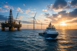 AI generated image indicating offshore conditions over the North Sea this week.
