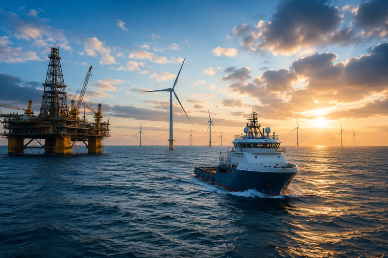 AI generated image indicating offshore conditions over the North Sea this week.