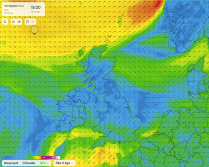 Summary of the North Sea weather briefing for week 13, 2024