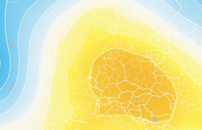 High pressure dominant over NS_12nov2022