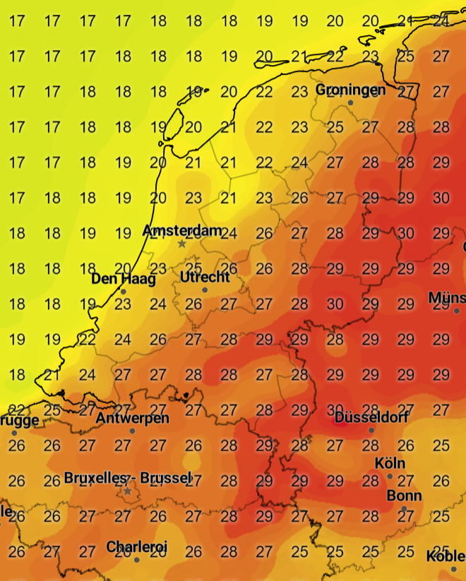 Temperatuur zat 15 juli2023