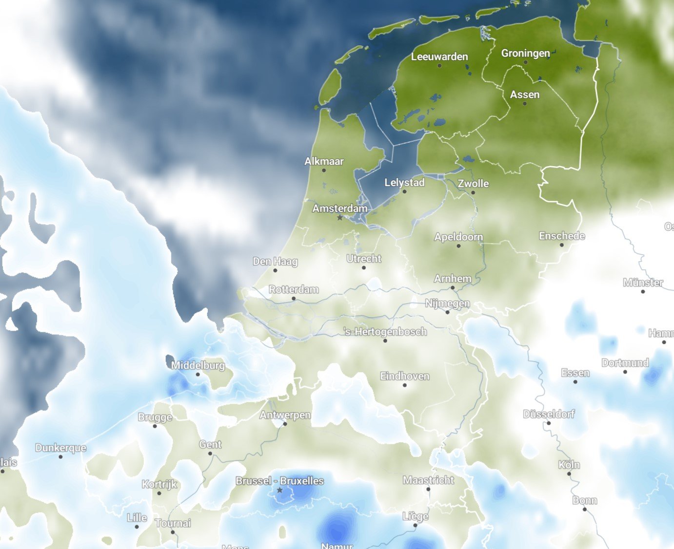 Zaterdag 3 september wolken en regen_15uur