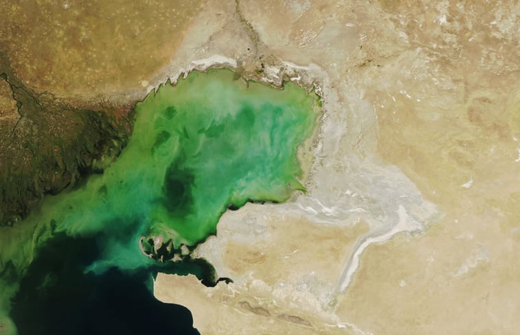 Caspian Sea water level in 2022