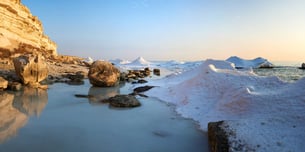 Caspian Sea ice on shore