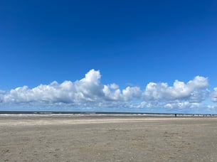 Cumulative clouds along the coast