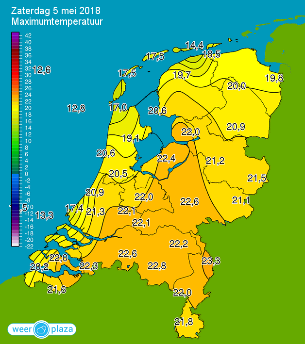 maximumtemp 5 mei 2018