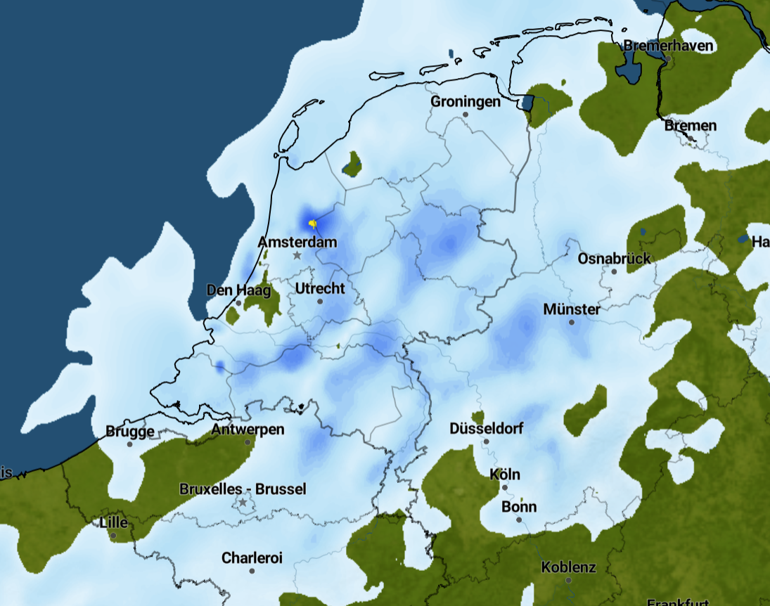 neerslag zaterdag