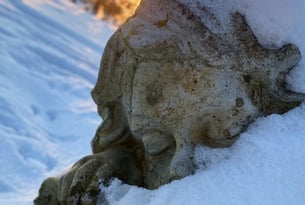 Een beeld in de sneeuw